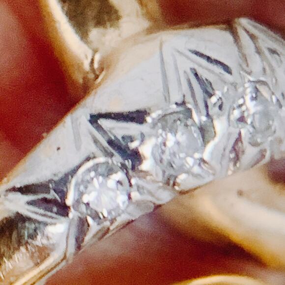 14K Gold Mid Century Diamond Cocktail Ring Retro Swirl Design VTG Ring, 50s 60s - Picture 13 of 16